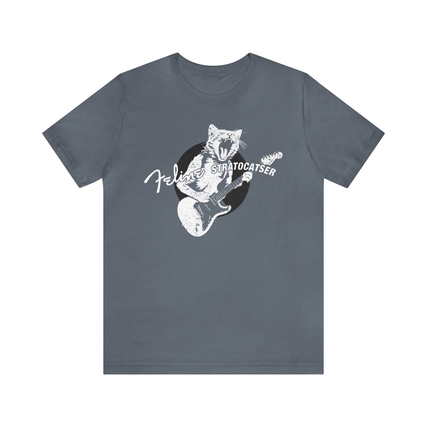 Guitar Cat Stratocatser T-shirt mock up