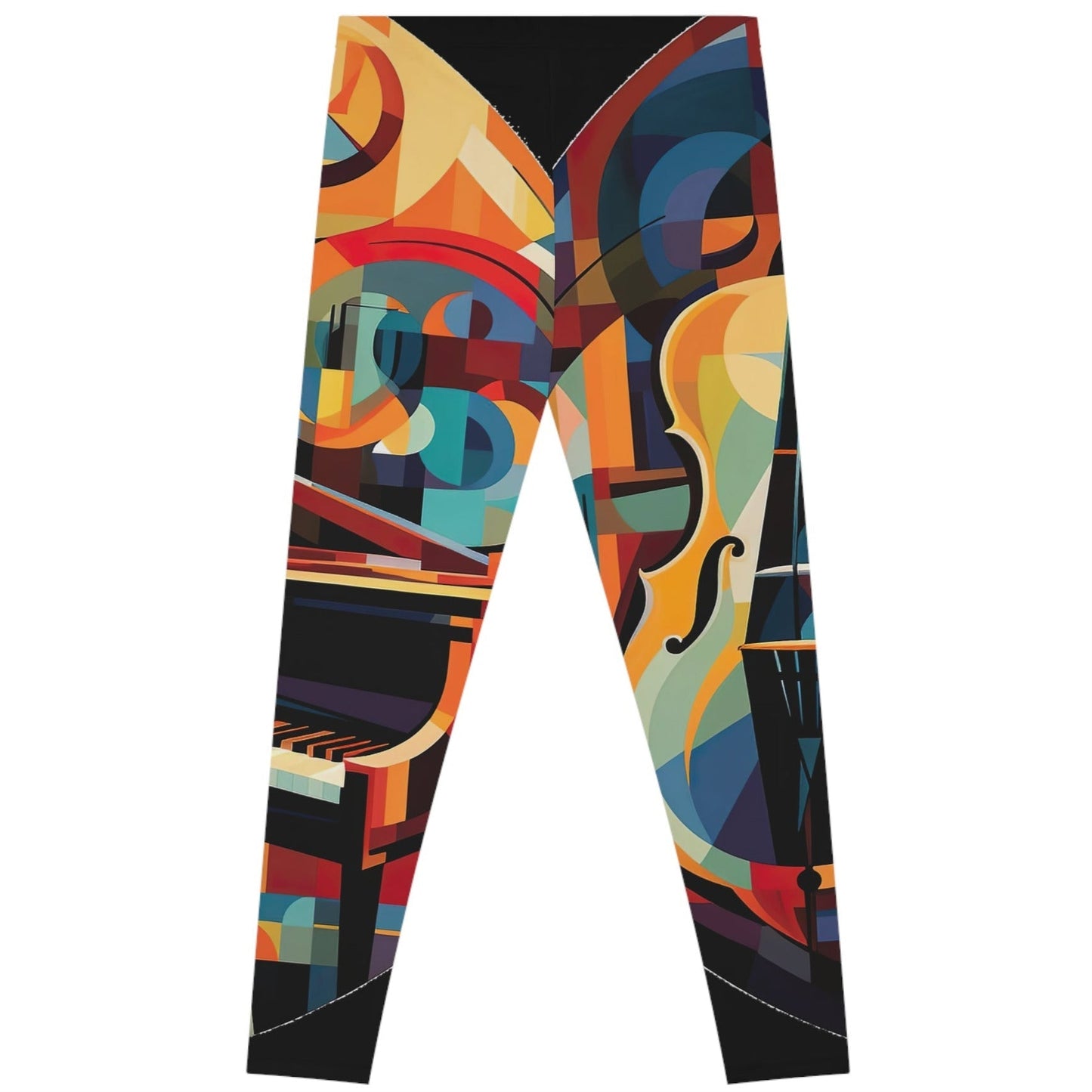 Cubism-style piano Stretchy Leggings mock up