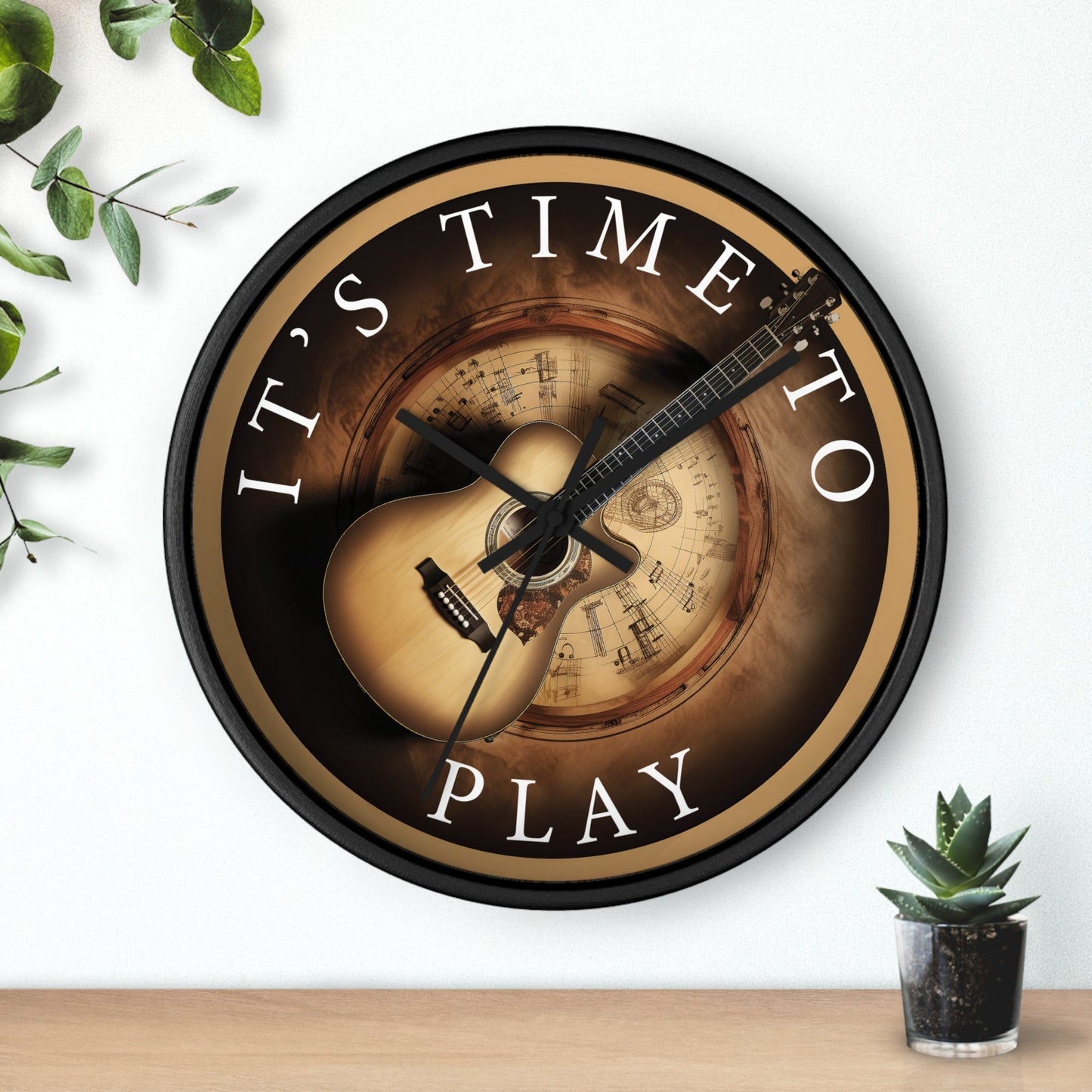 TIME to PLAY music Wall Clock mock up
