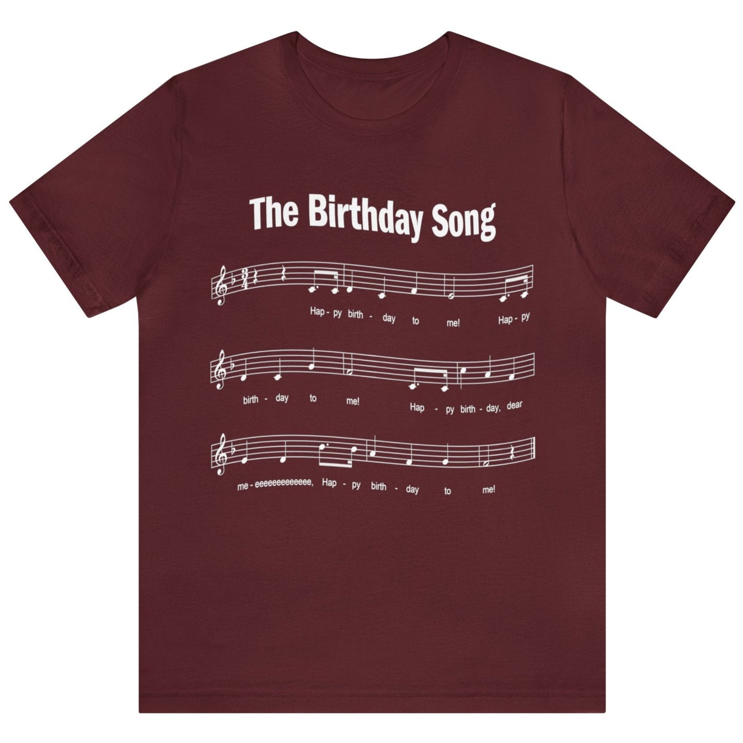 80th Birthday Gift T-shirt, Birthday Song EIGHT OH!, front, burgundy