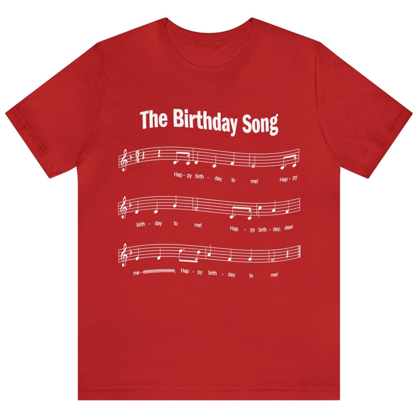 80th Birthday Gift T-shirt, Birthday Song EIGHT OH!, front, red