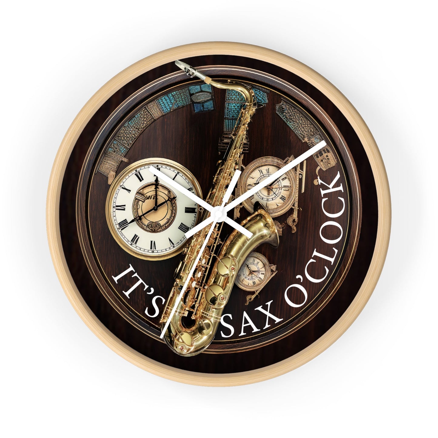 It's SAX O'CLOCK wall clock mock up