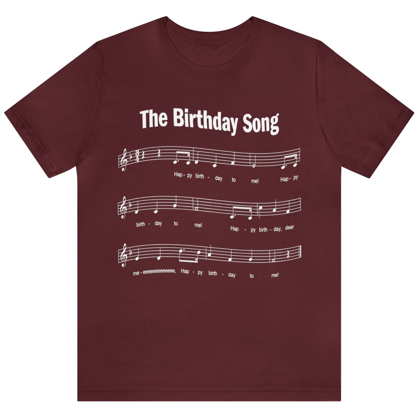 70th Birthday Gift T-shirt, Birthday Song on front, Unisex, burgundy