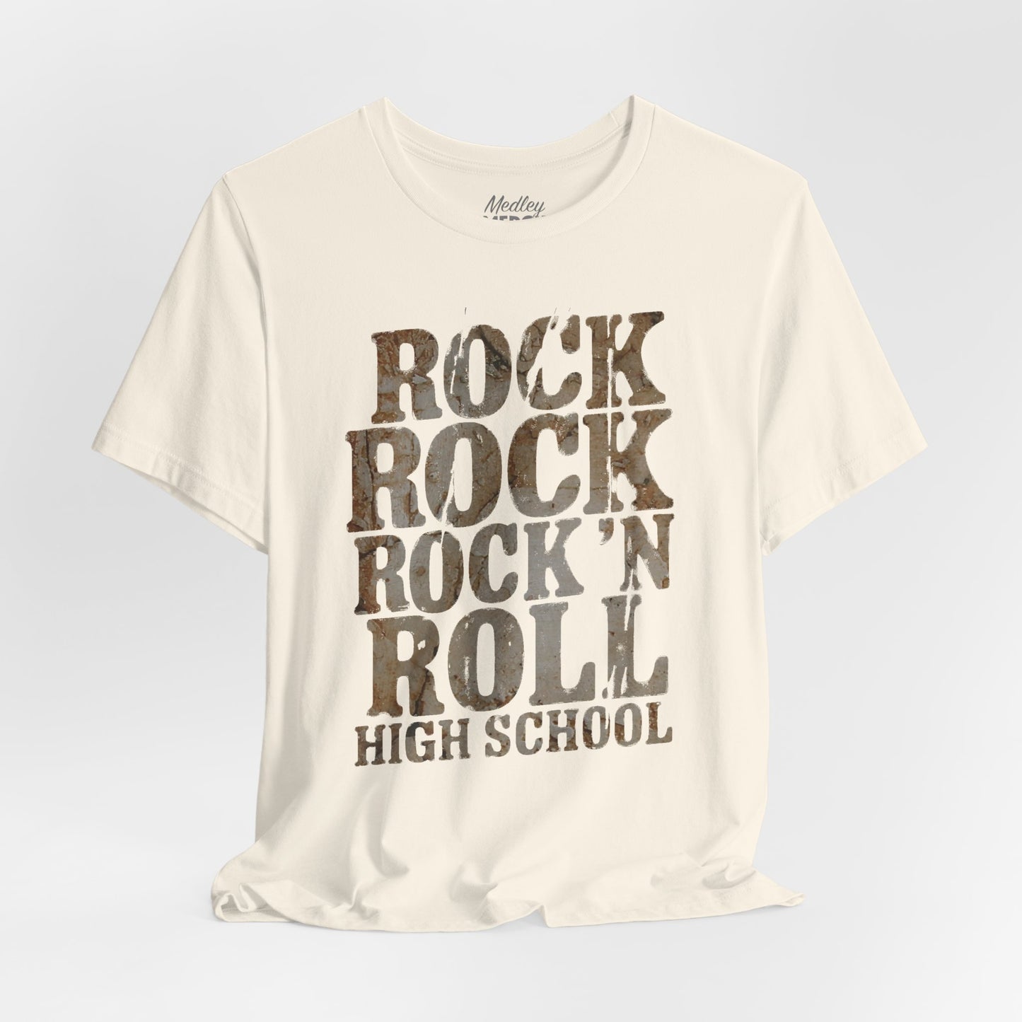 Rock 'n Roll High School Music T-Shirt, Teacher or Student Gift, Back To School Retro Rock Punk Fans, Distressed Graphic, Multiple Colors