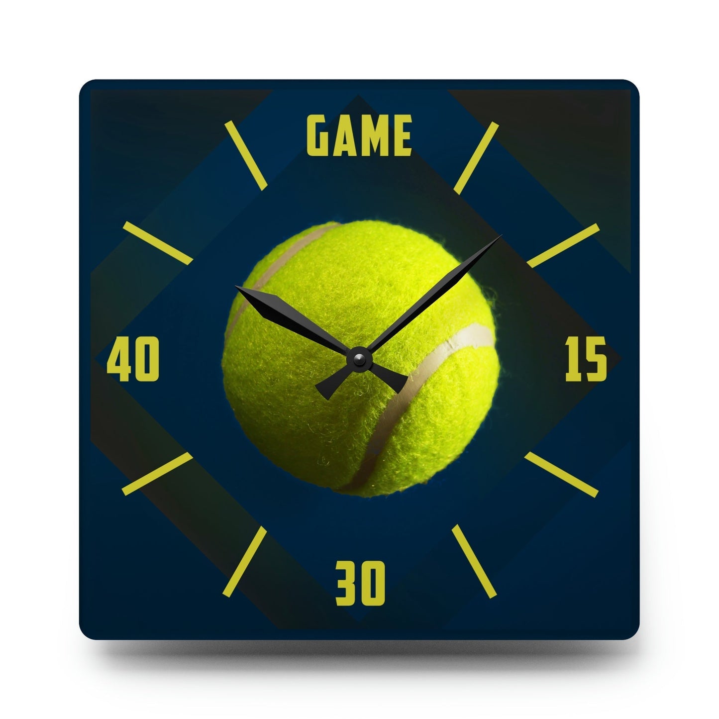 TENNIS TIME Acrylic Frameless Wall Clock Blue mockup