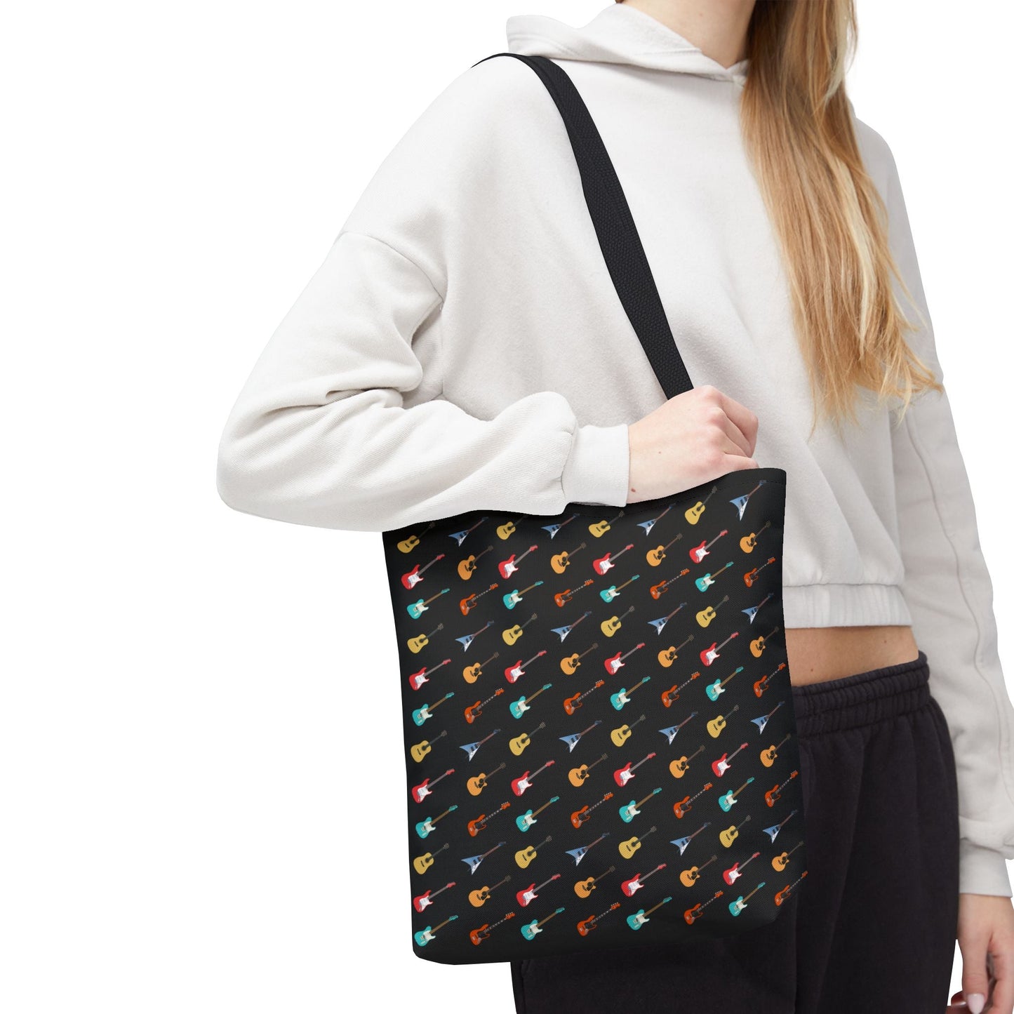Tiny Guitars Tote Bag mockup model