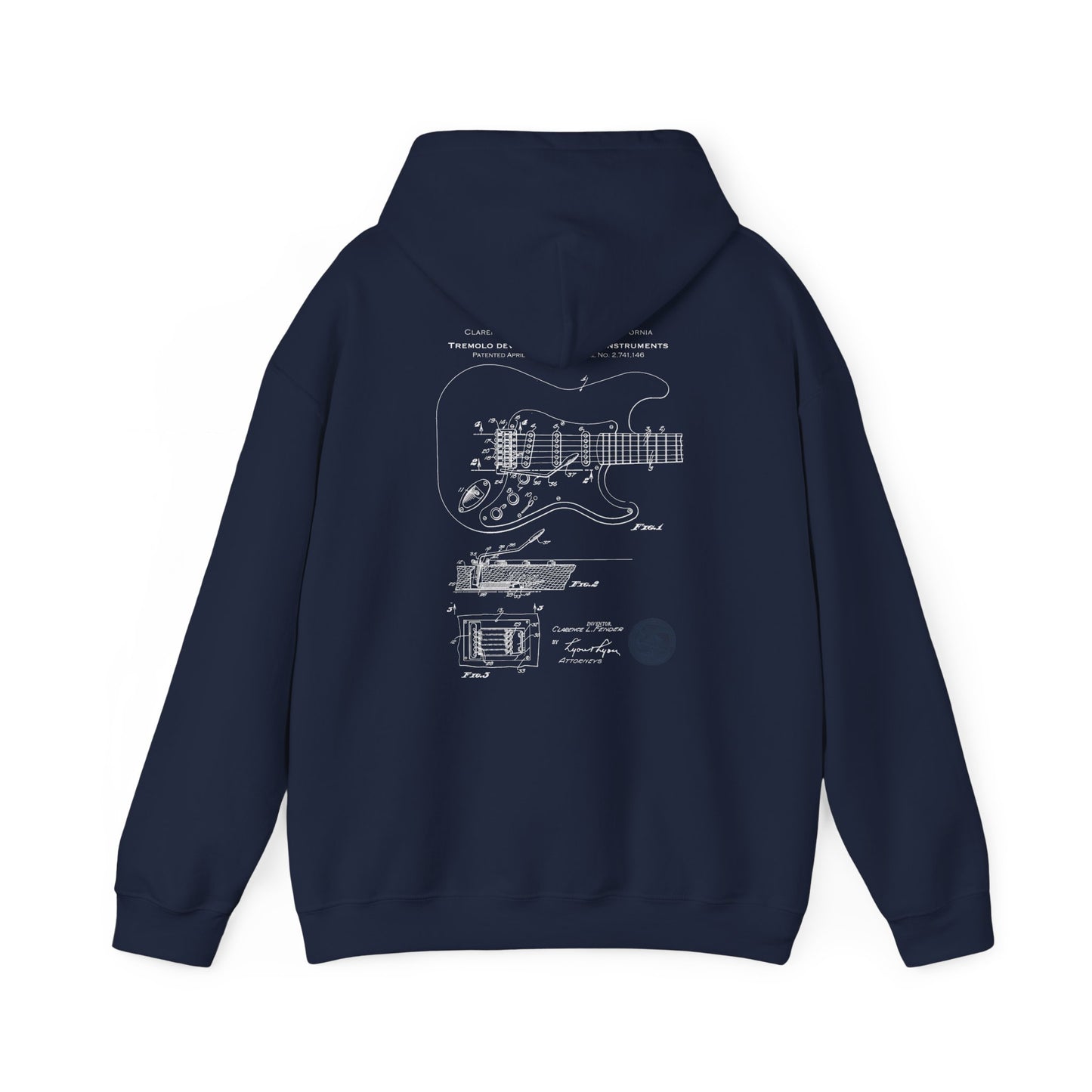 Music Hoodie with Stratocaster Tremolo Patent