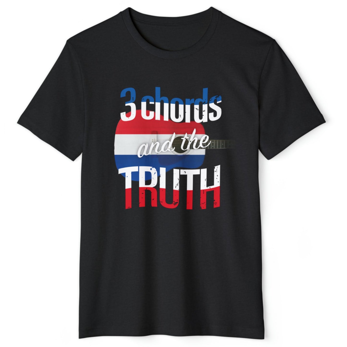 3 Chords and the TRUTH Organic Bella+Canvas 3001 American Country Music-themed dark color unisex Tee