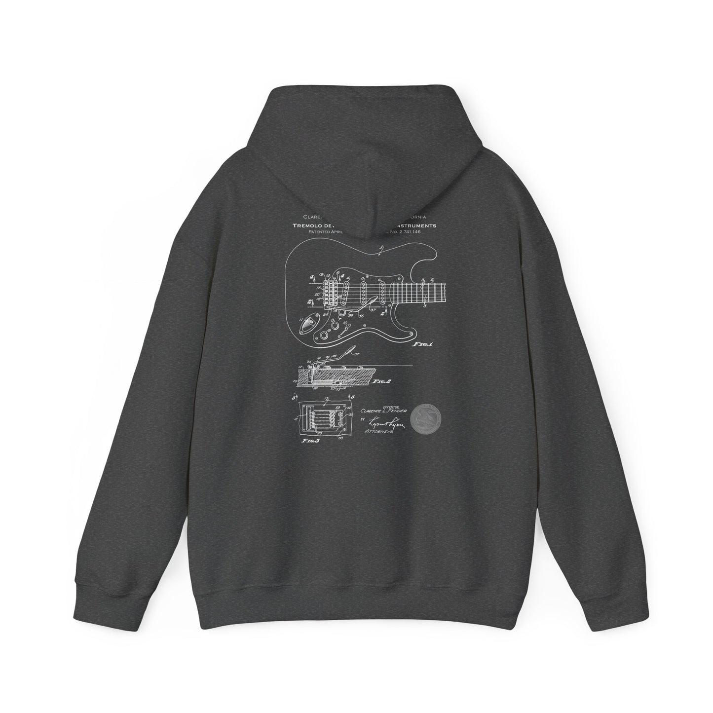Music Hoodie with Stratocaster Tremolo Patent