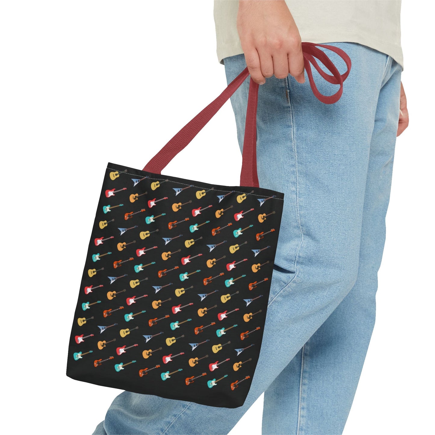 Tiny Guitars Tote Bag mockup model