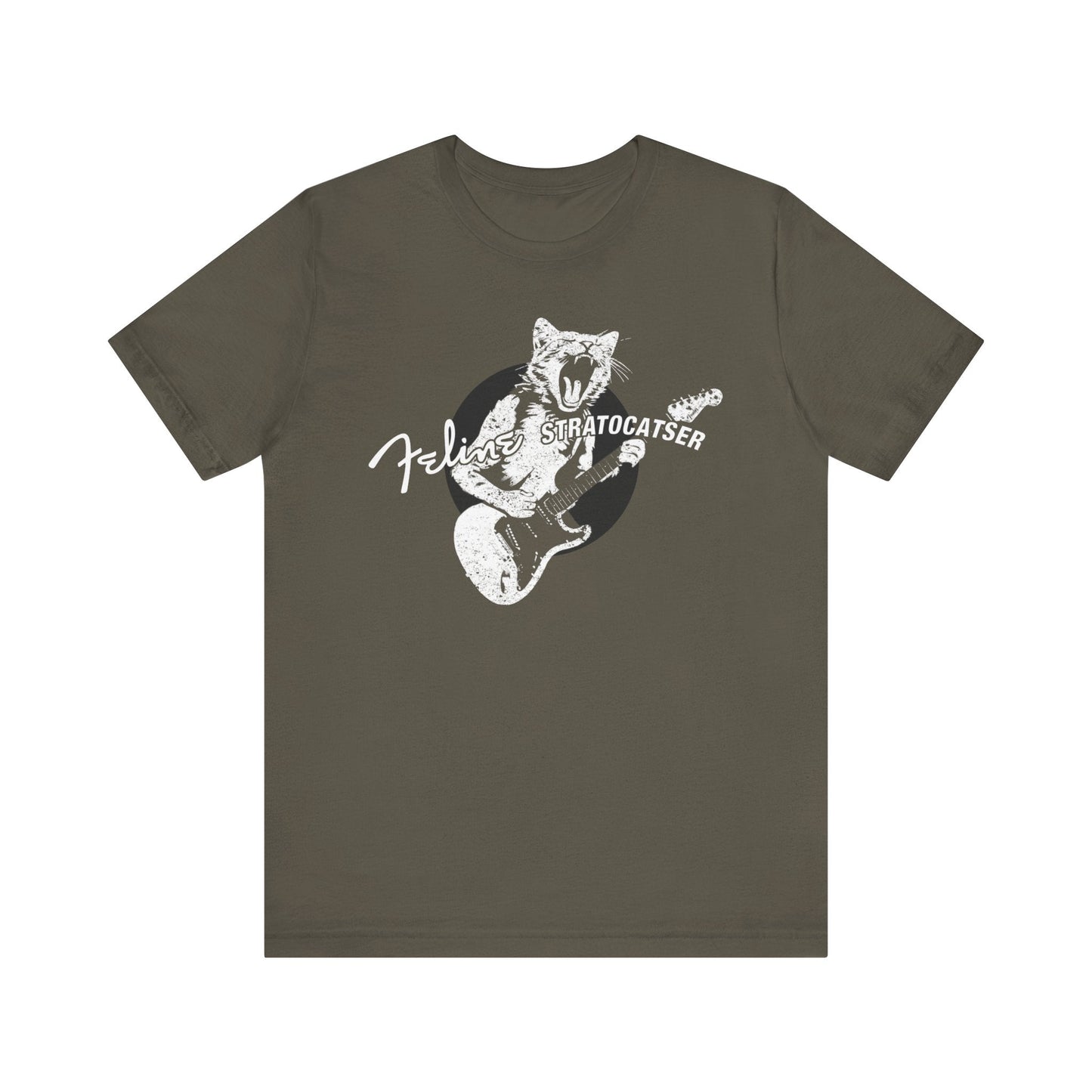 Rock Guitar Cat T-shirt mock up