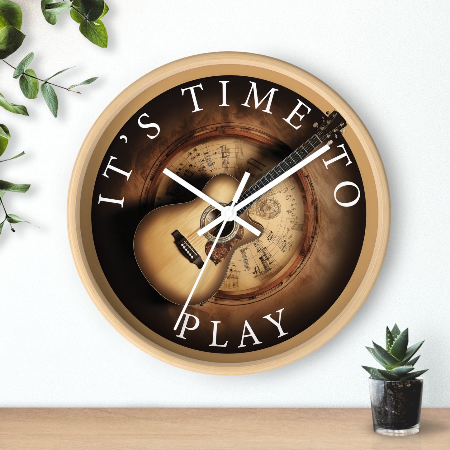 TIME to PLAY music Wall Clock mock up