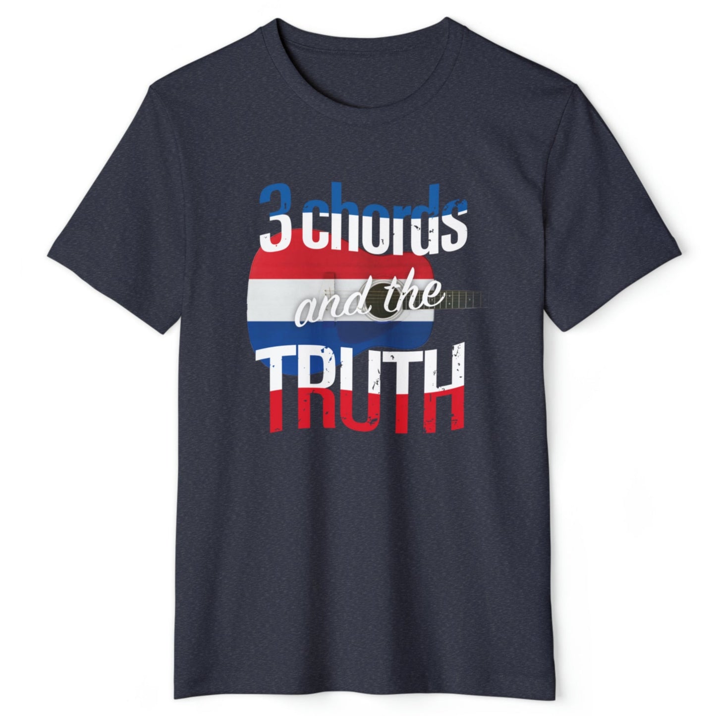3 Chords and the TRUTH Organic Bella+Canvas 3001 American Country Music-themed dark color unisex Tee