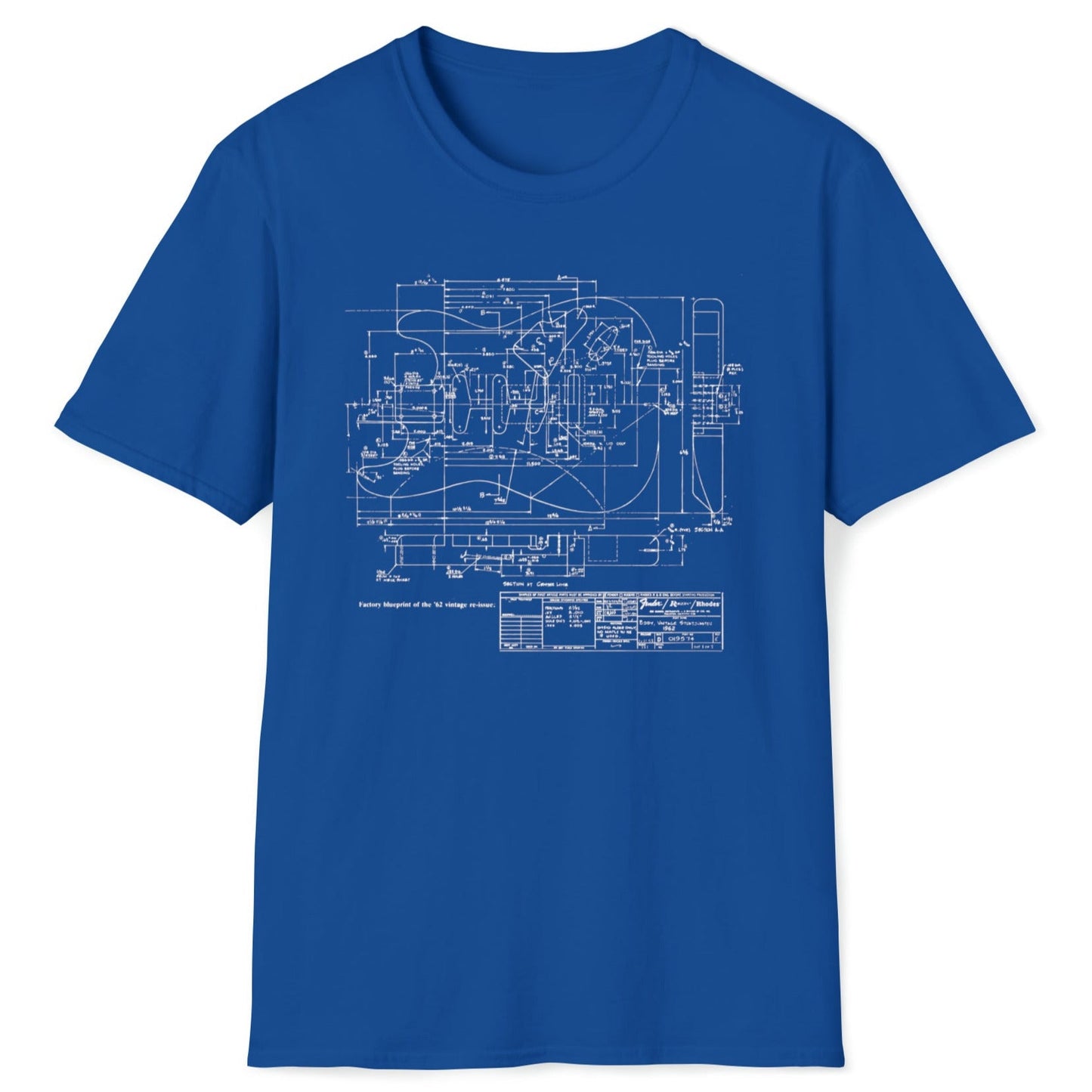 1962 Stratocaster Guitar Retro T-shirt mock up
