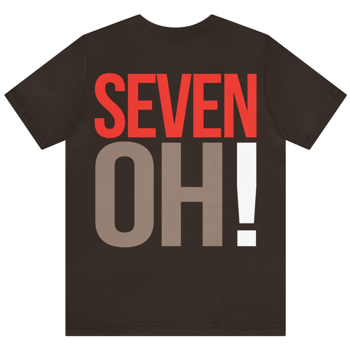 70th Birthday Gift T-shirt, SEVEN OH! on back, Unisex