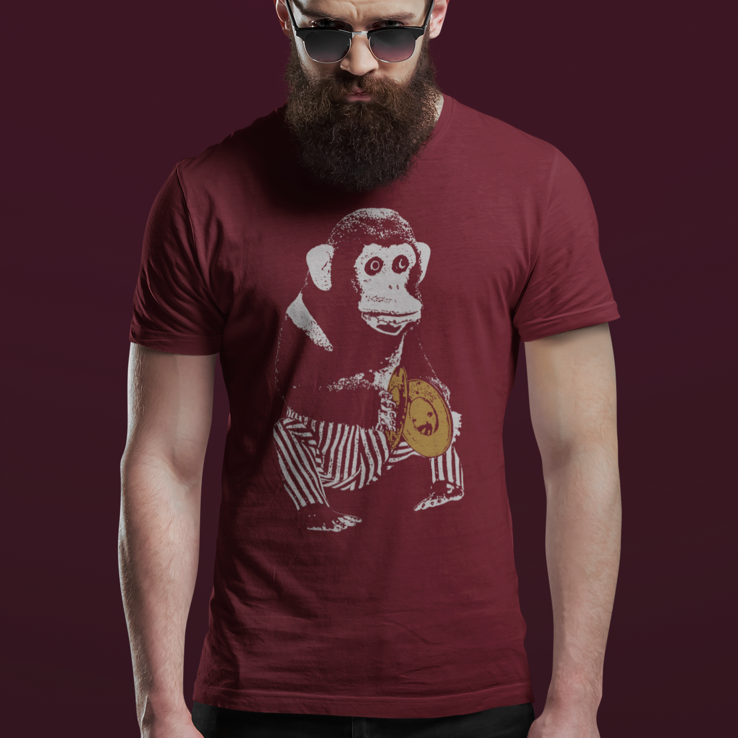 Vintage Toy Monkey T-Shirt mock up on model