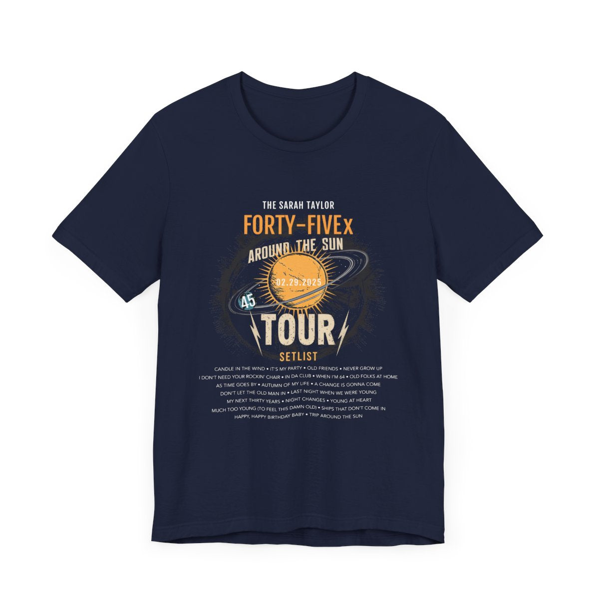 Personalized Birthday T-Shirt Around The Sun Tour mock up black