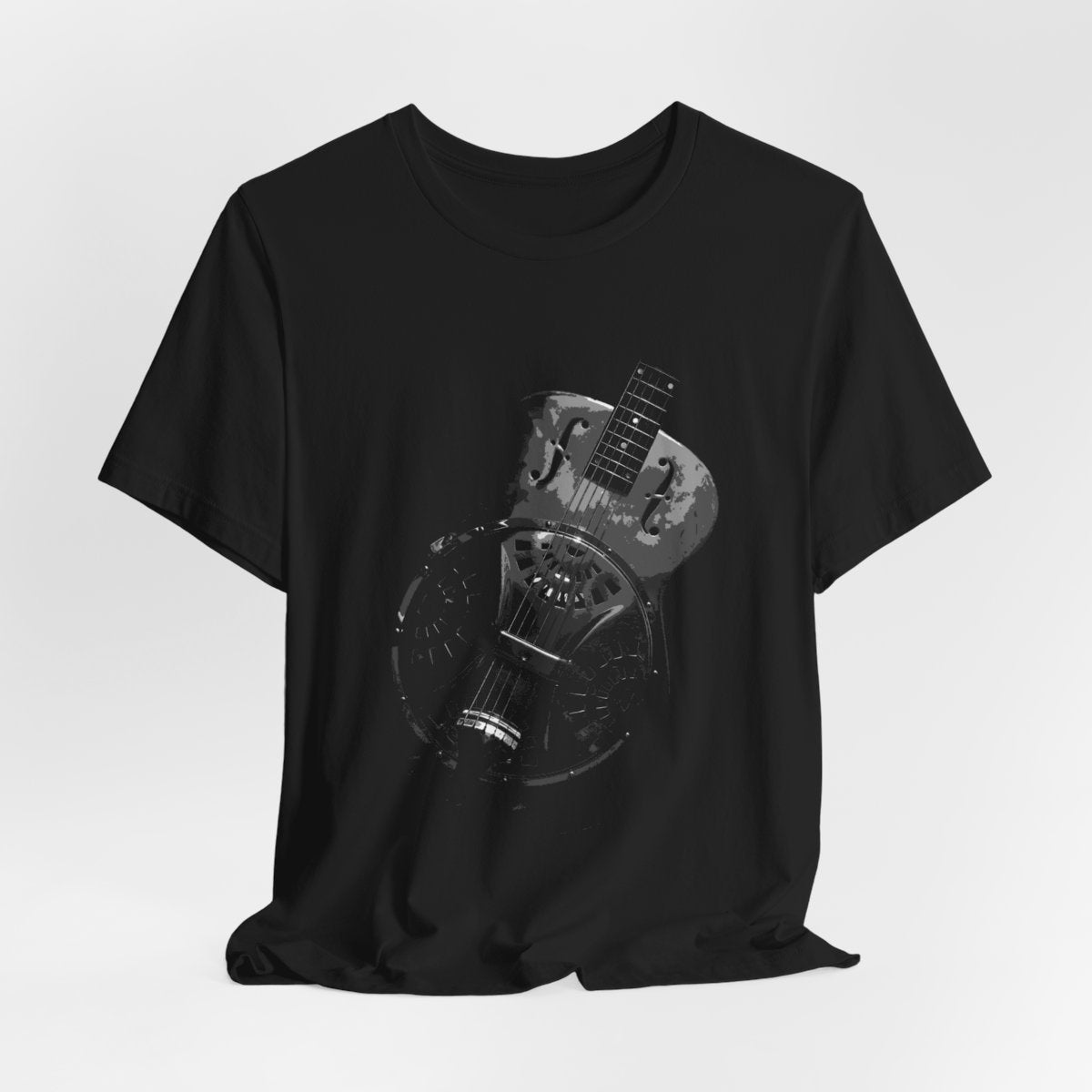 Vintage Dobro Guitar Graphic Tee T-shirt, black mockup