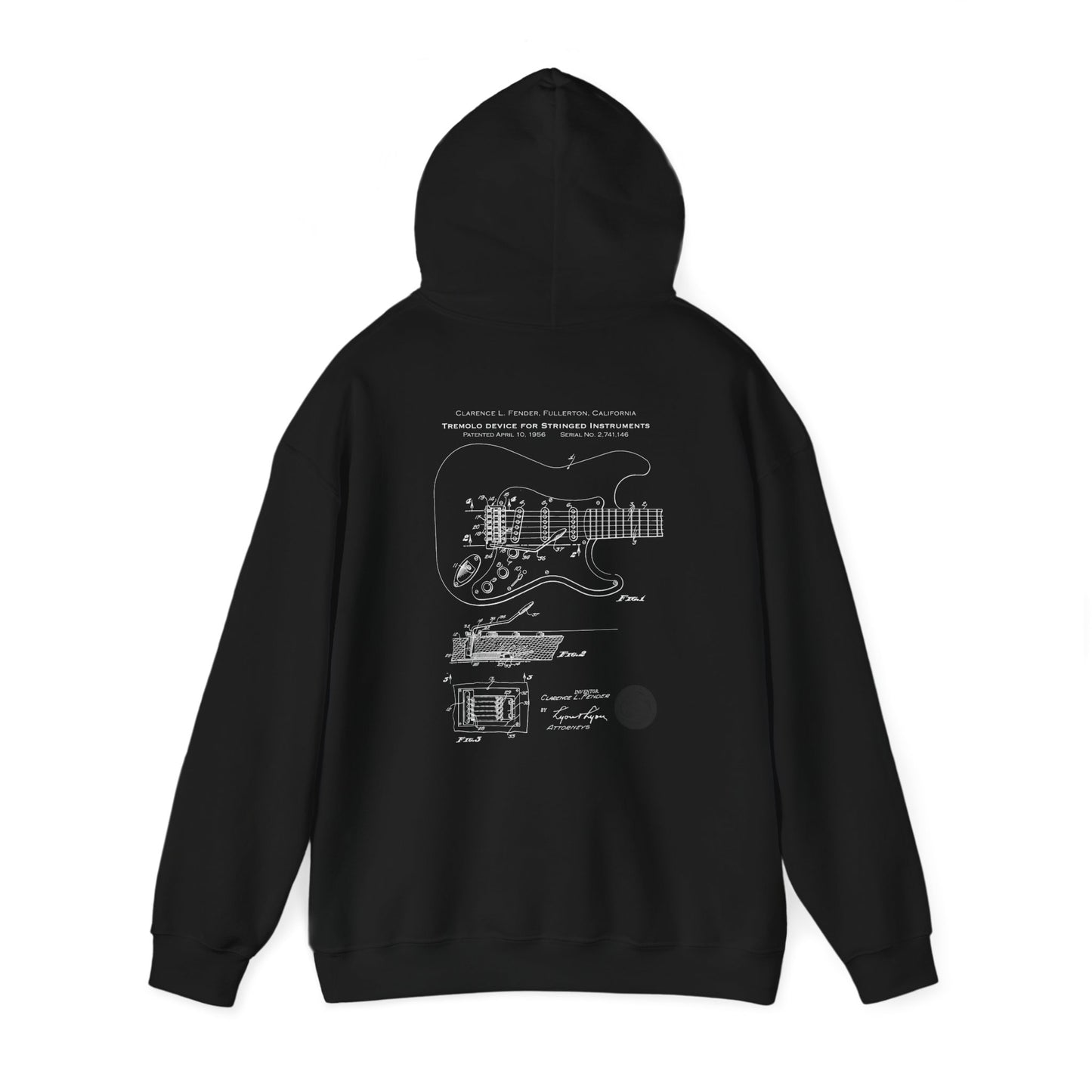 Music Hoodie with Stratocaster Tremolo Patent