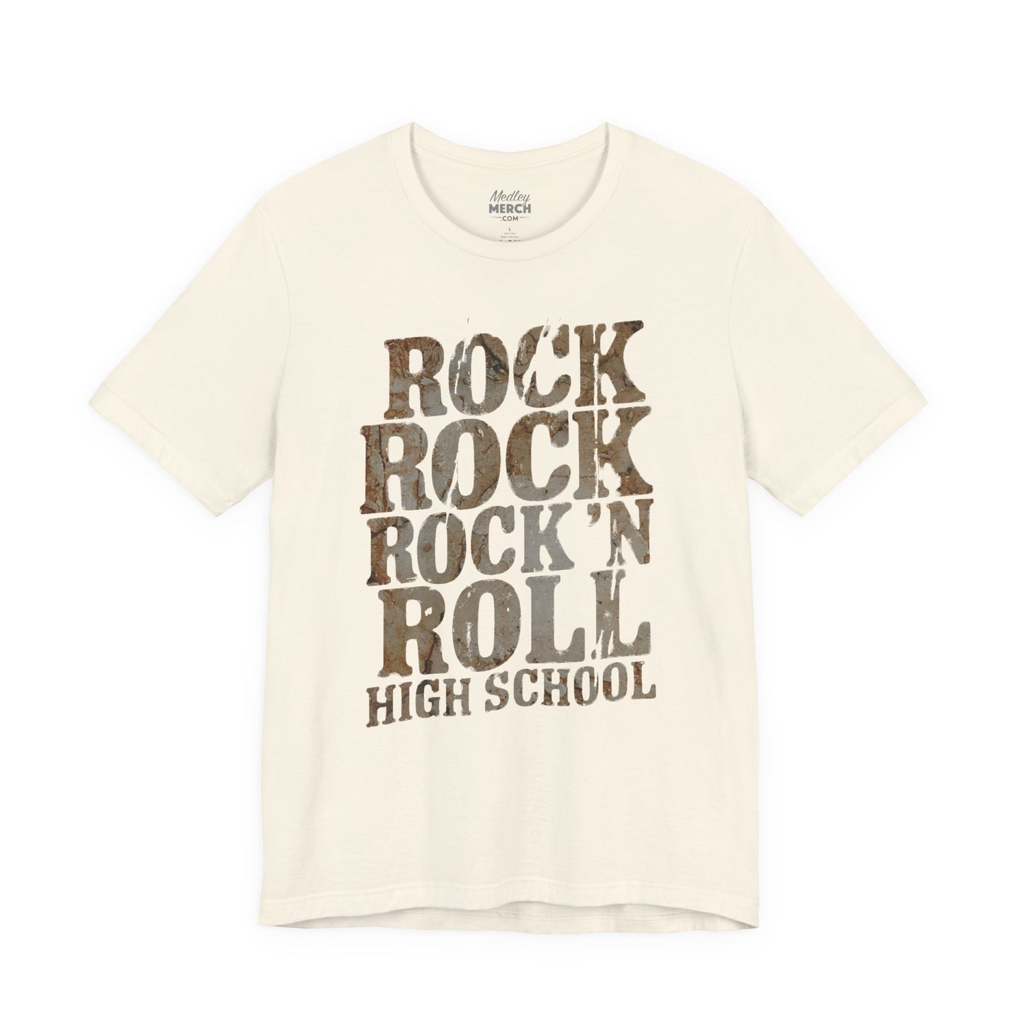 Rock 'n Roll High School Music T-Shirt, Teacher or Student Gift, Back To School Retro Rock Punk Fans, Distressed Graphic, Multiple Colors