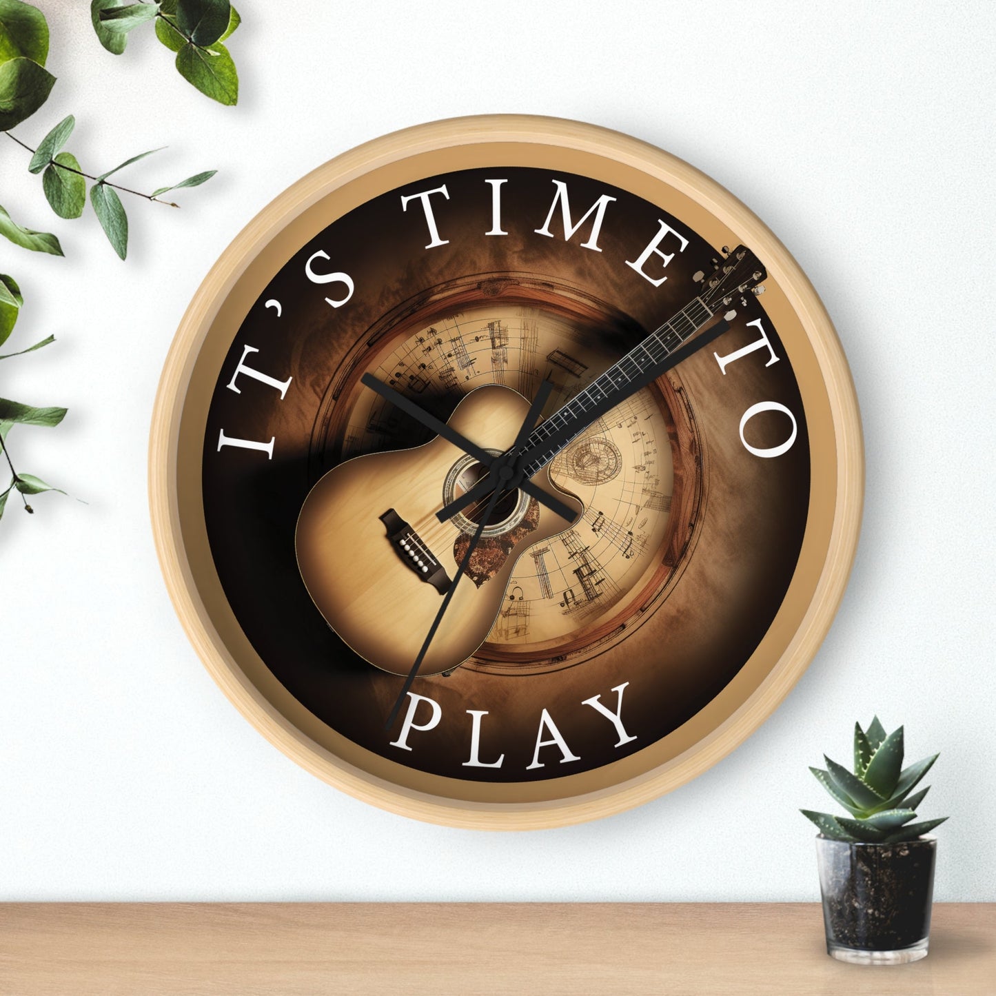 TIME to PLAY music Wall Clock mock up