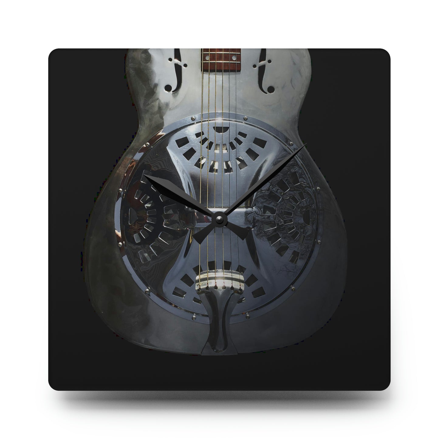 Acrylic Wall Clock, Dobro-themed, image-only square or round sizes, st