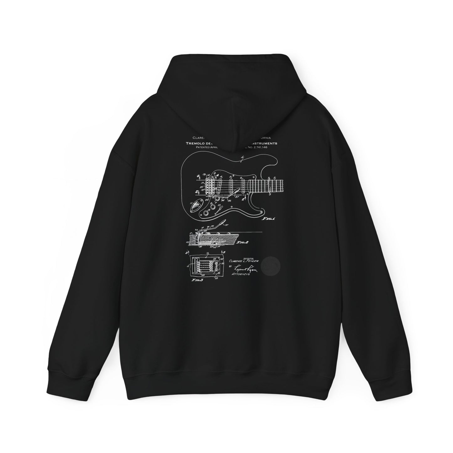 Music Hoodie with Stratocaster Tremolo Patent