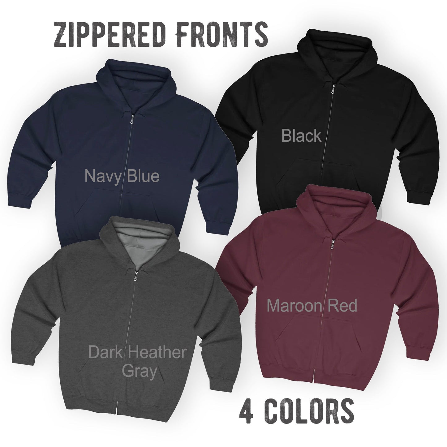 Personalized Retirement Zip Hoodie color choices