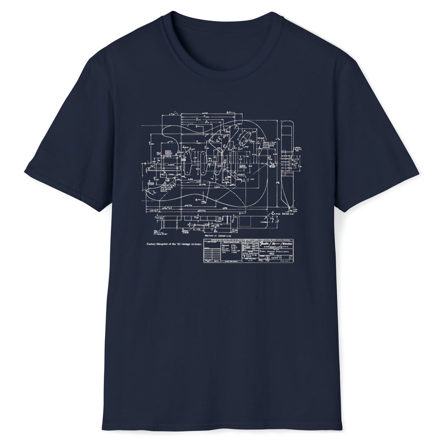 1962 Stratocaster Guitar Retro T-shirt mock up