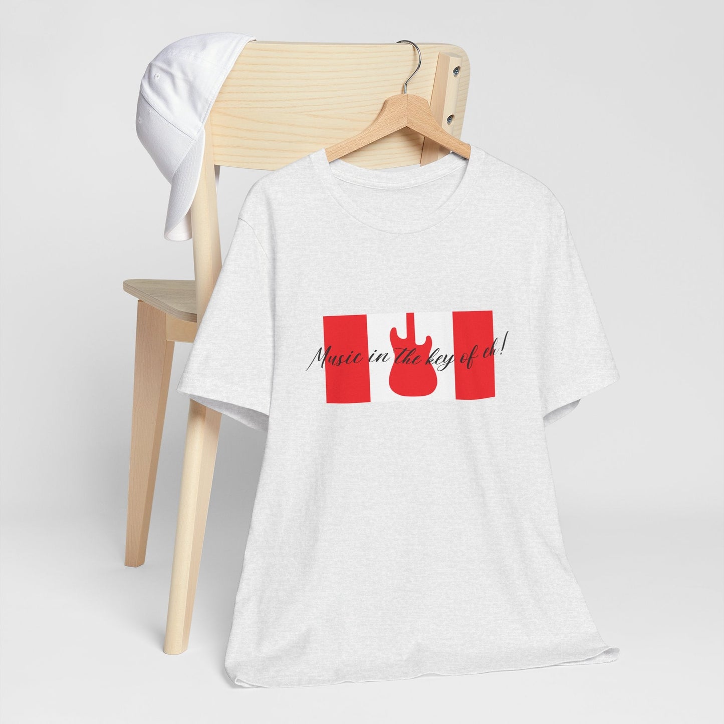 Music in the Key of Eh! mockup on chair