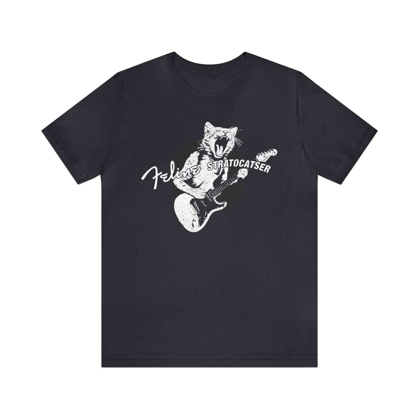 Guitar Cat Stratocatser T-shirt mock up