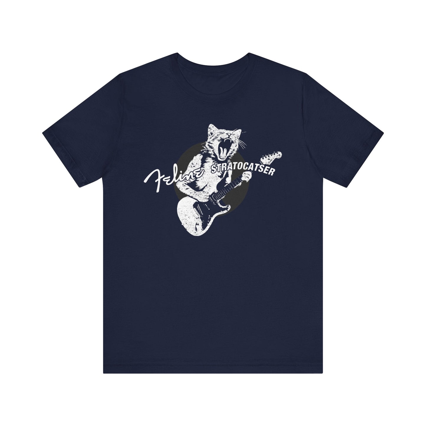 Rock Guitar Cat T-shirt mock up