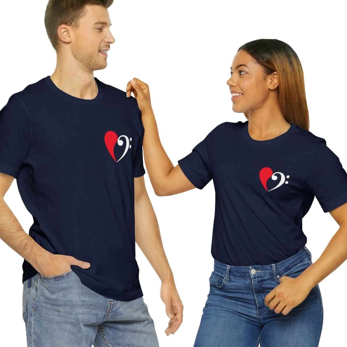Bass Love T-shirt mockup on models
