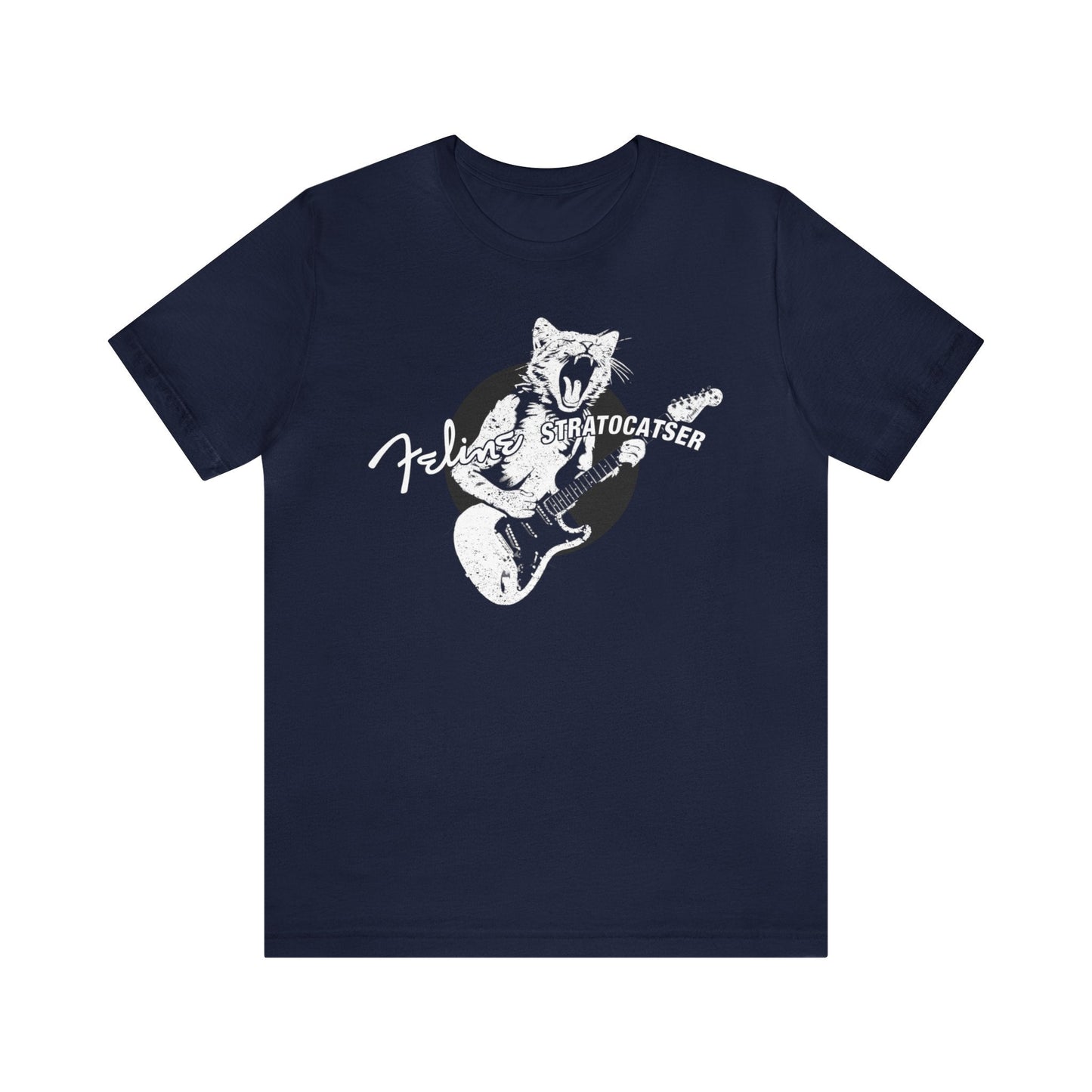 Guitar Cat Stratocatser T-shirt mock up