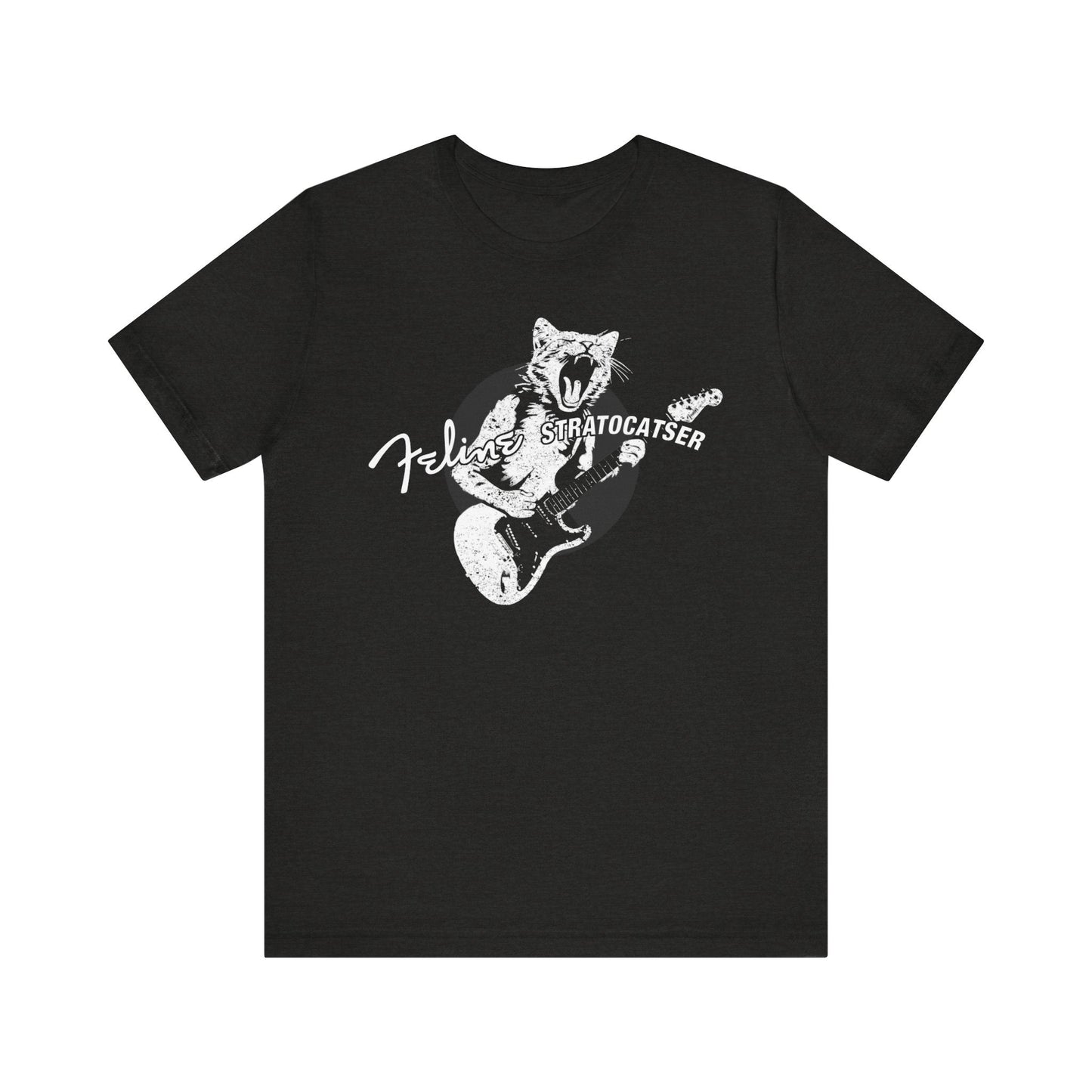 Rock Guitar Cat T-shirt mock up