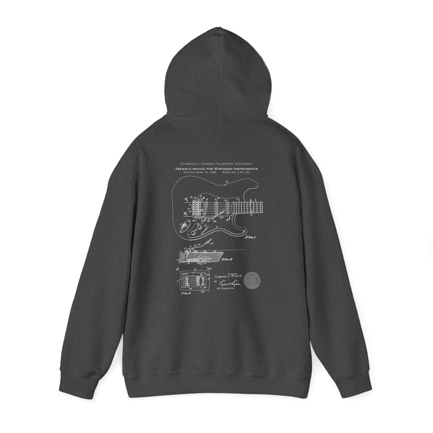 Music Hoodie with Stratocaster Tremolo Patent