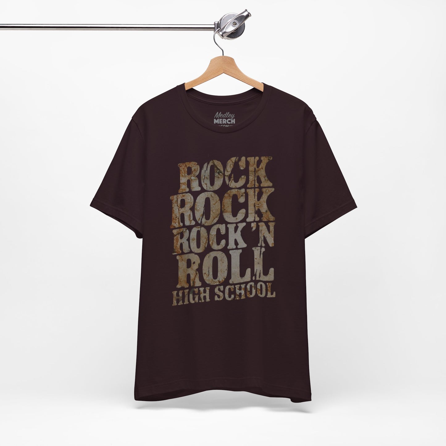 Rock 'n Roll High School Music T-Shirt, Teacher or Student Gift, Back To School Retro Rock Punk Fans, Distressed Graphic, Multiple Colors