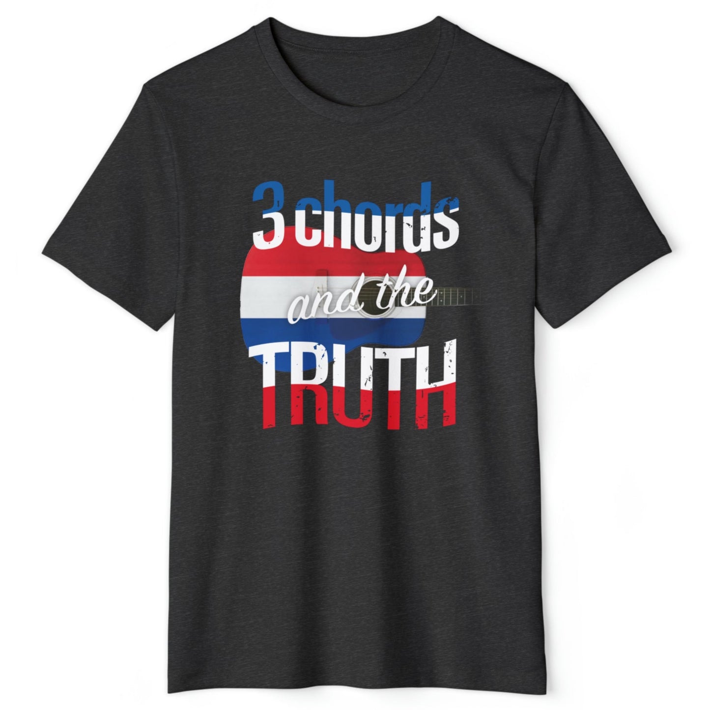 3 Chords and the TRUTH Organic Bella+Canvas 3001 American Country Music-themed dark color unisex Tee