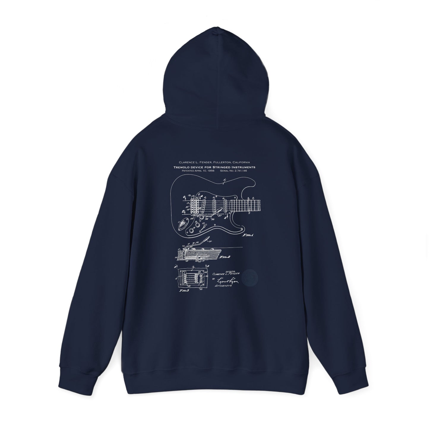 Music Hoodie with Stratocaster Tremolo Patent