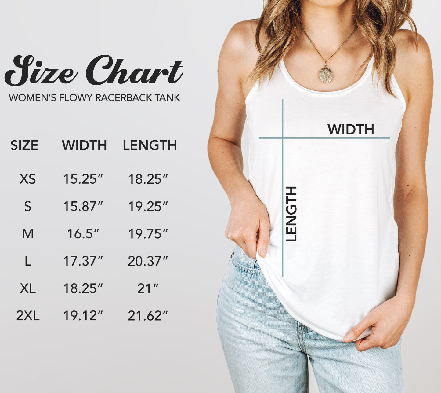 New Mom Tank Top size chart