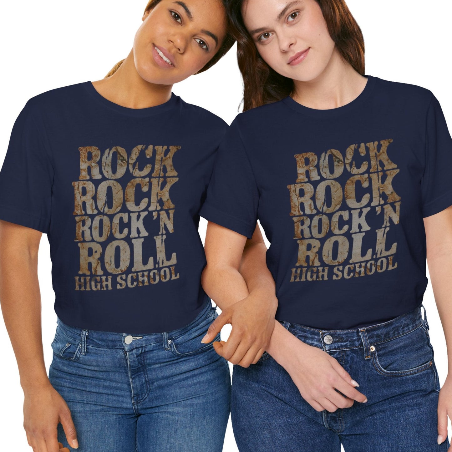 Rock 'n Roll High School Music T-Shirt, Teacher or Student Gift, Back To School Retro Rock Punk Fans, Distressed Graphic, Multiple Colors