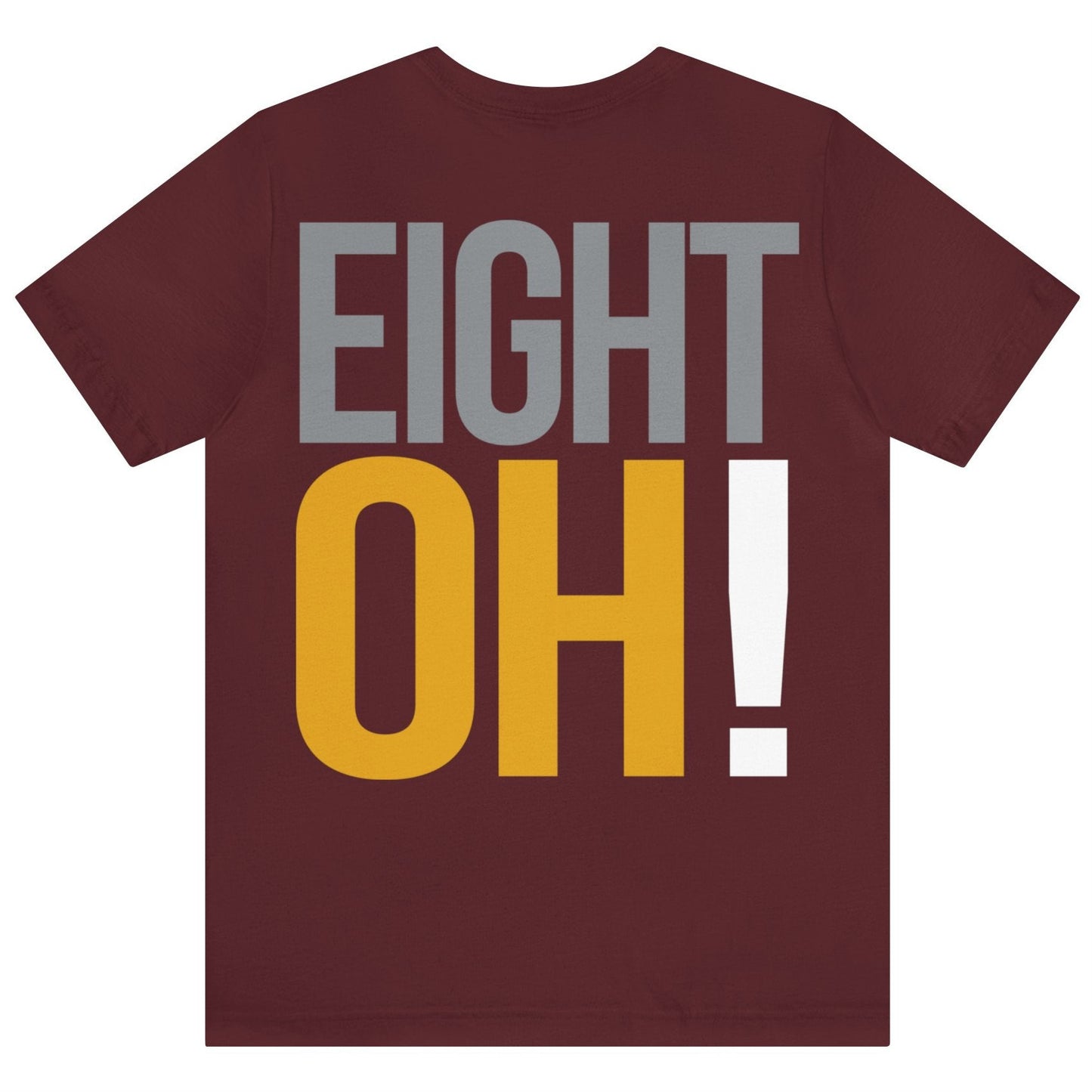 80th Birthday Gift T-shirt, Birthday Song EIGHT OH!, back, burgundy