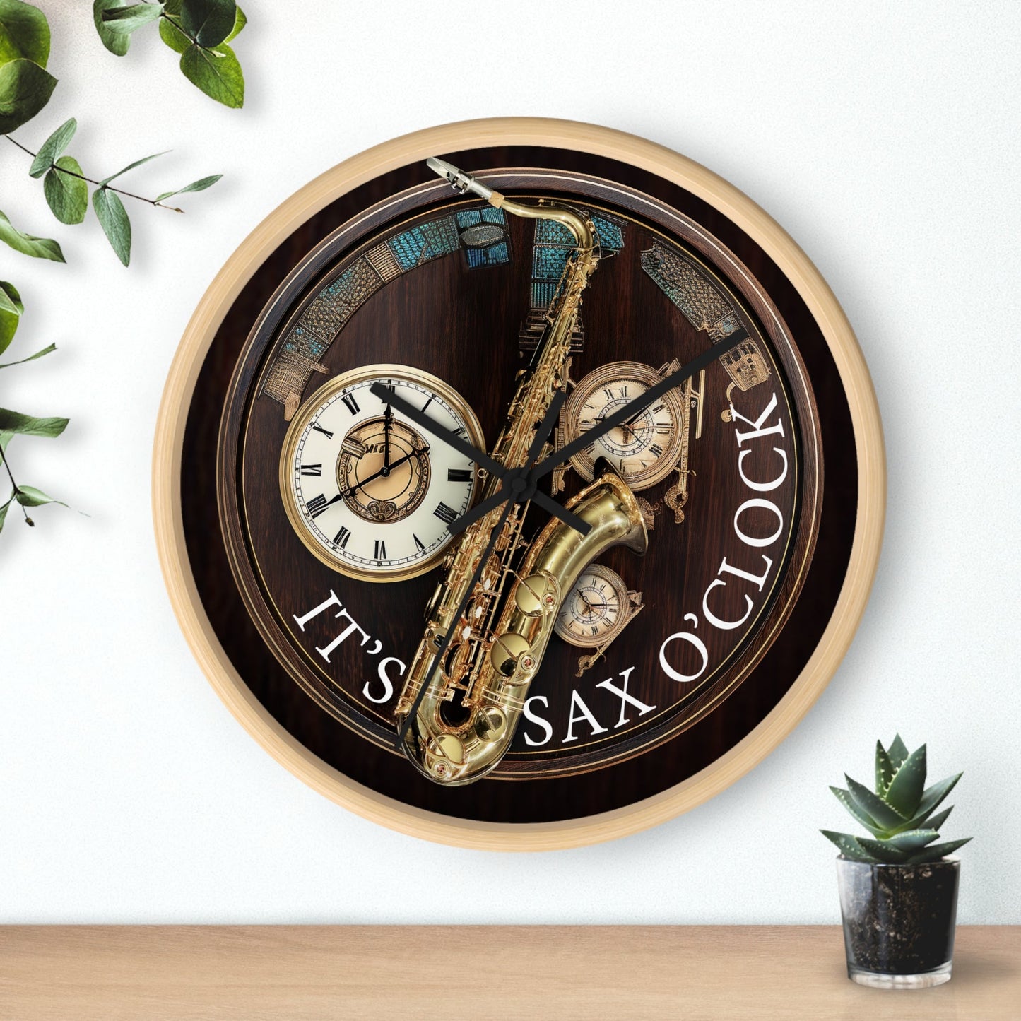 It's SAX O'CLOCK wall clock mock up