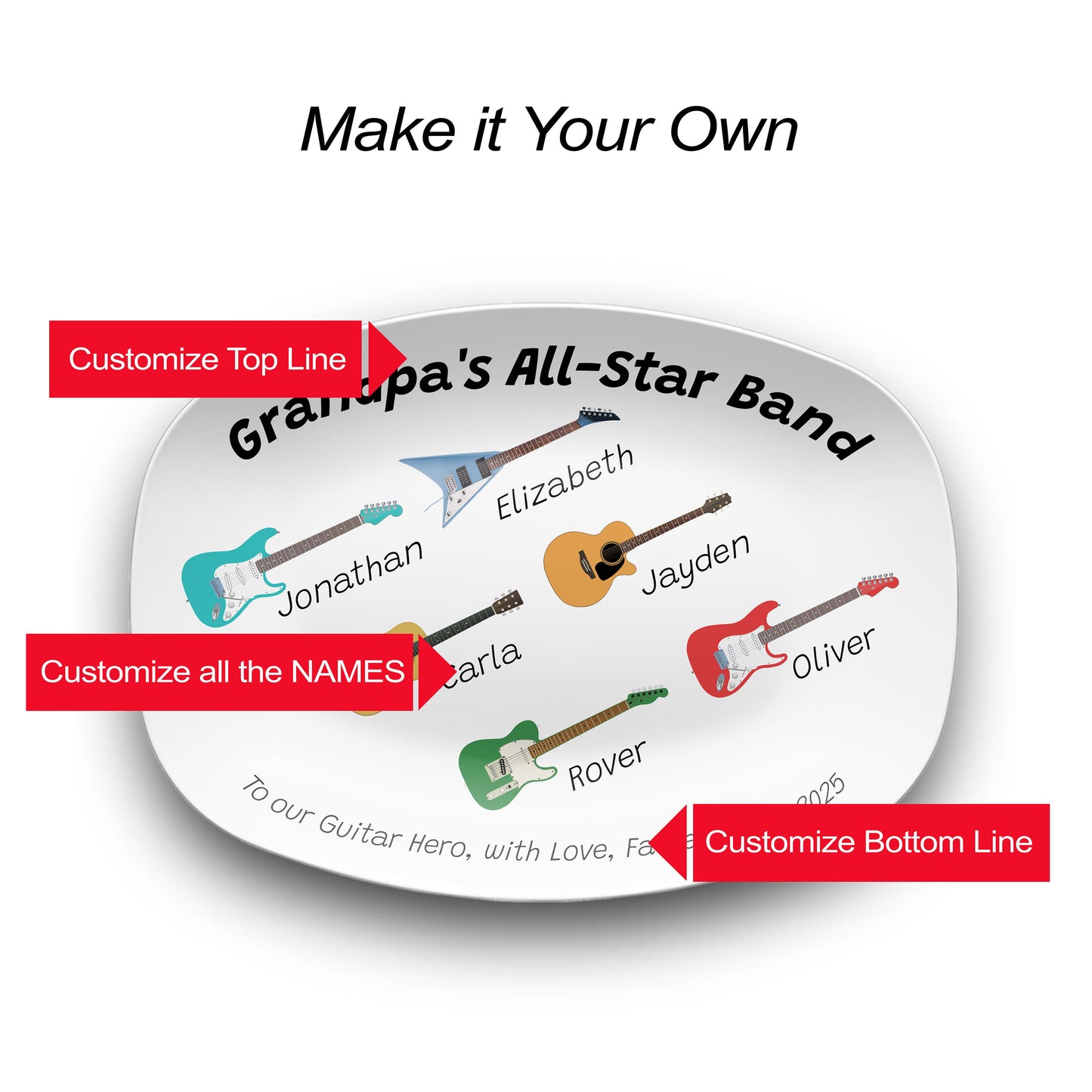 Custom Grilling Plate Personalized mock up highlights
