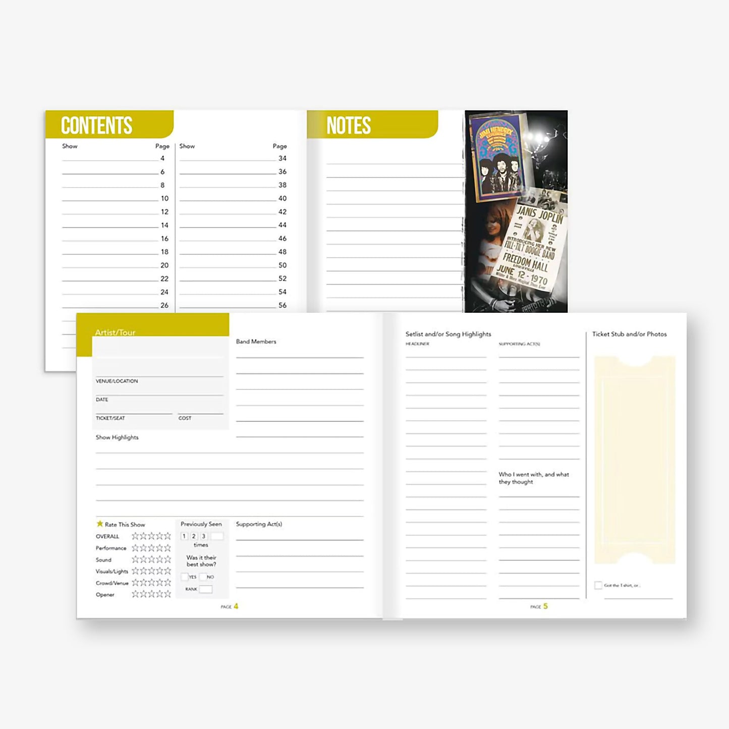 Personalized Music Performance Diary 2 spreads