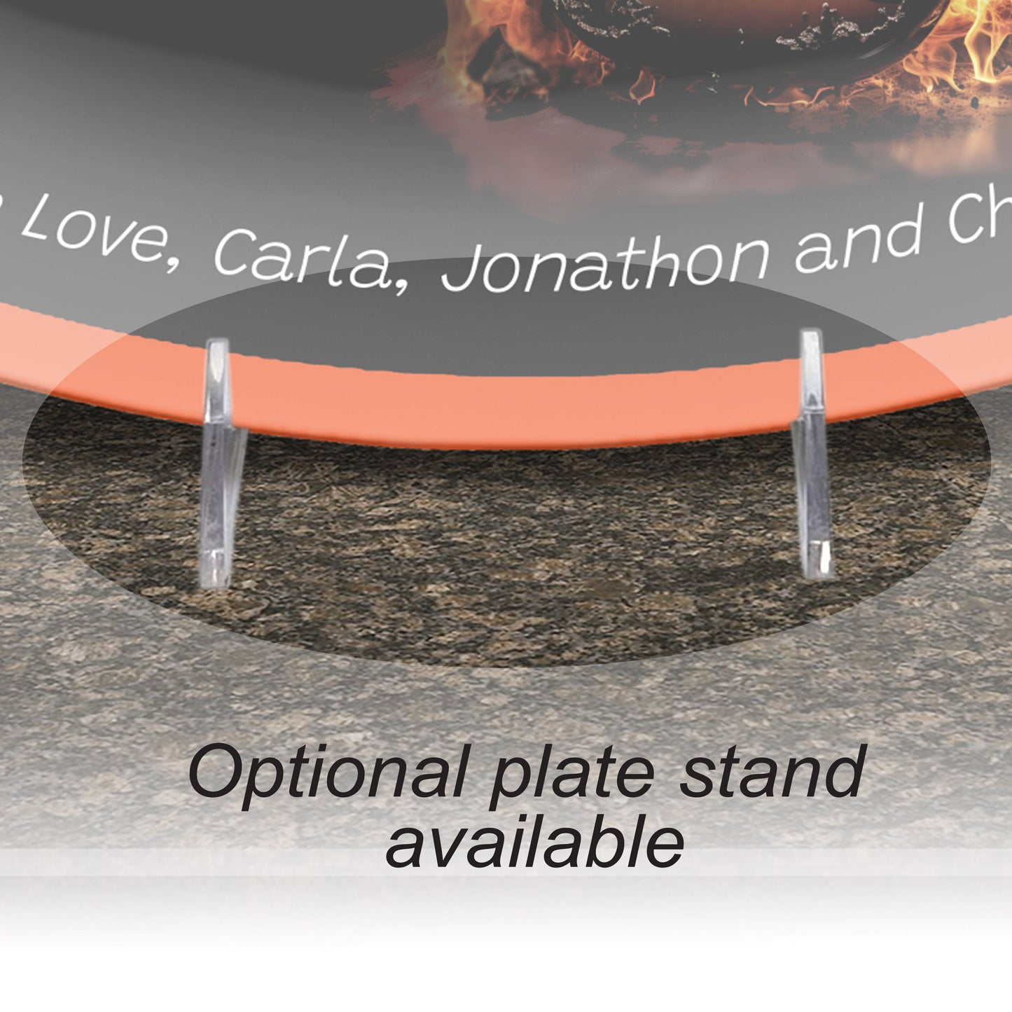 Personalized Grilling Platter, Dad Gift burning guitar featuuring the stand