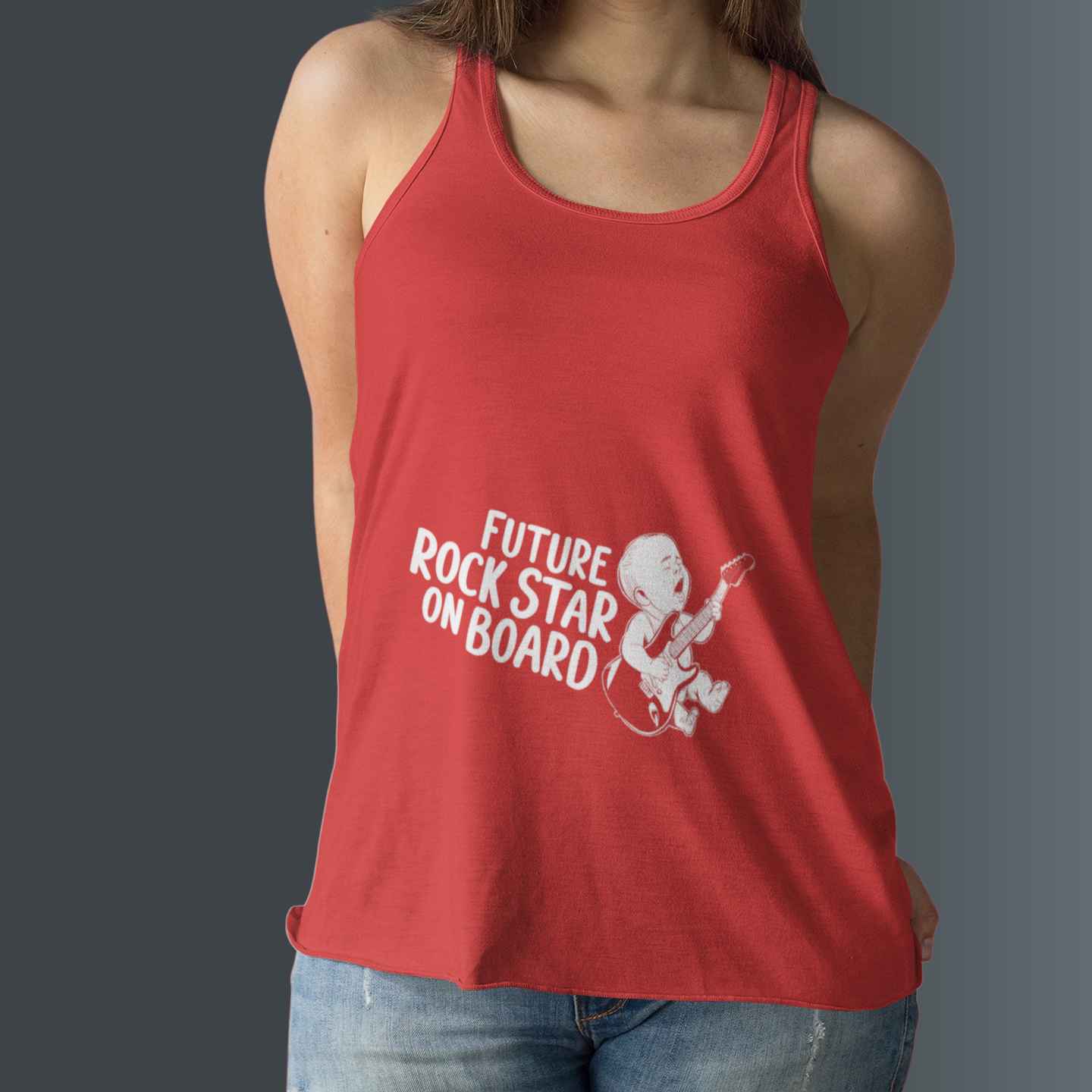 New Mom Tank Top mock up on model