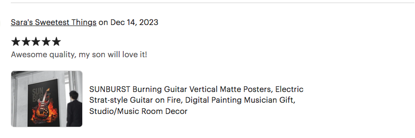Burning SUNBURST Guitar Poster reviews