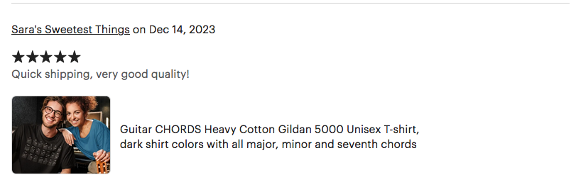 Guitar CHORDS T-shirt review