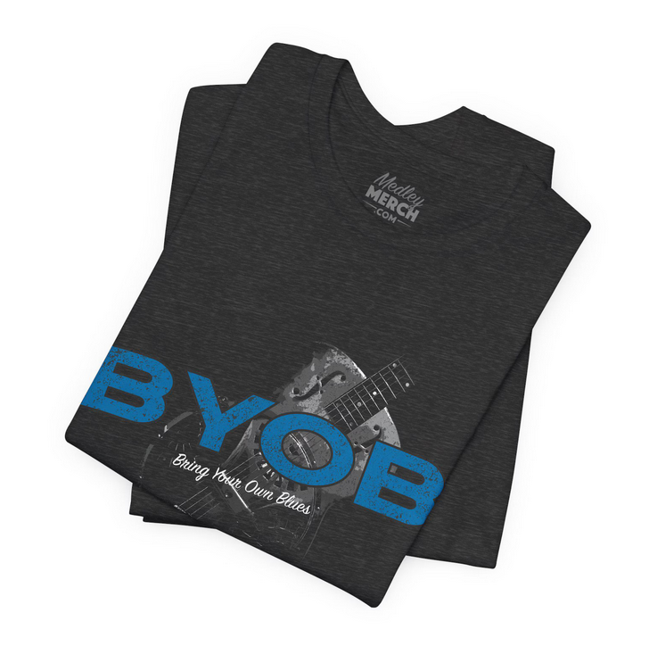 Blues Music T-Shirt, grey mockup, folded
